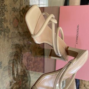 Cream leather “Willow” sandals by Intentionally Blank, new condition